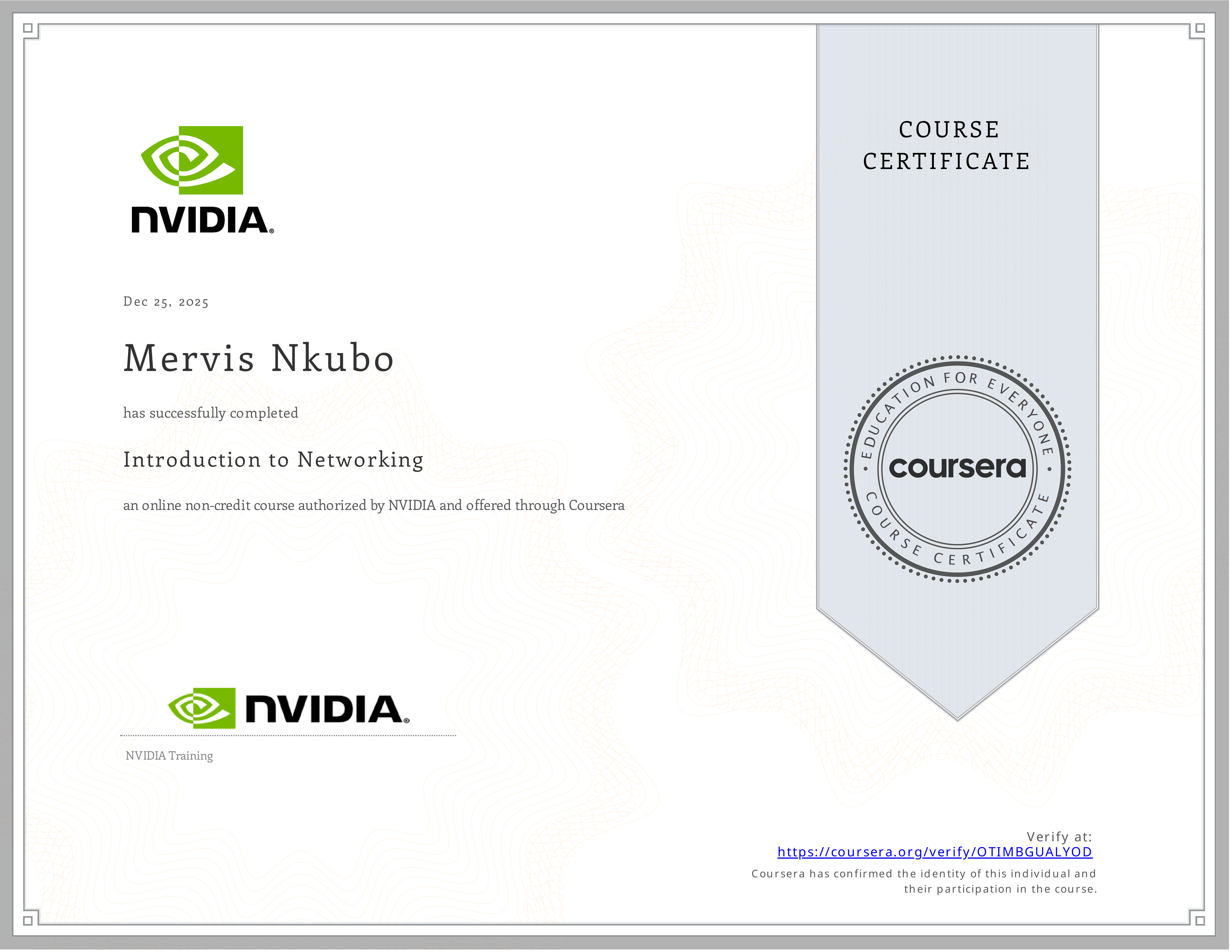 Networking Certificate